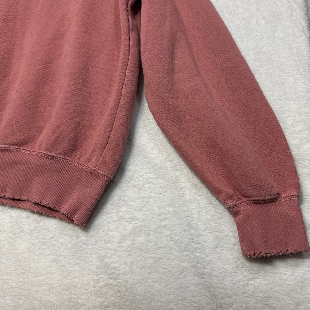 John Galt S Sweatshirt Pastel Pink Distressed Crewneck Pullover Comfy Oversized - Picture 2 of 5